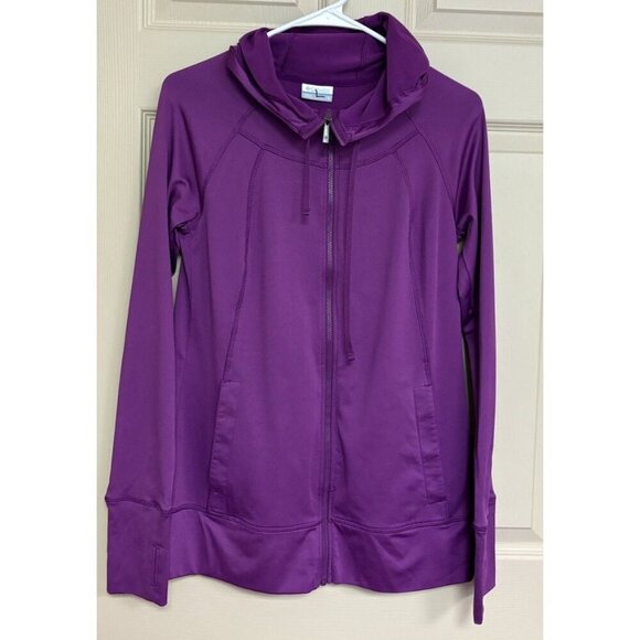 Columbia Blue Zip Up Hoodie Lightweight Women’s Sz Medium Omni Heat Thumbholes - Picture 1 of 7